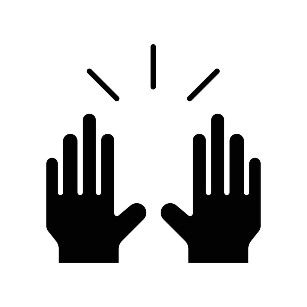 hand icon. solid icon vector