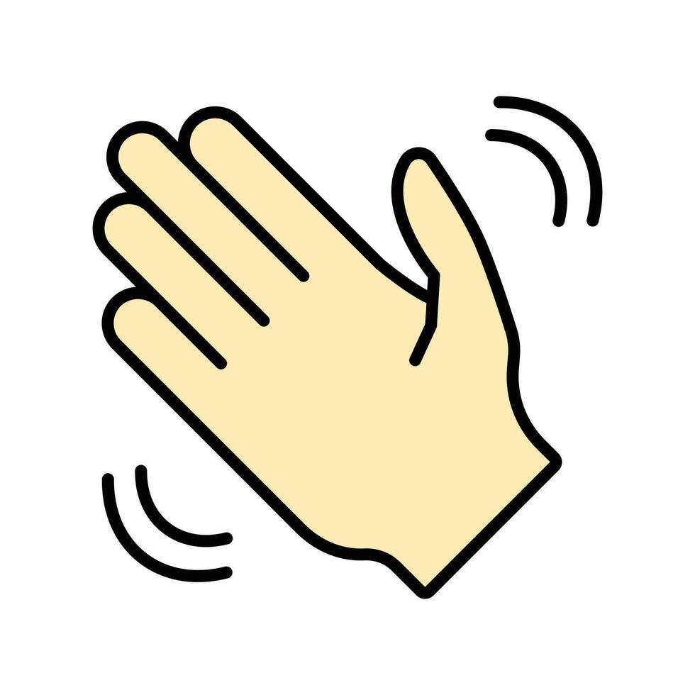 hand icon. lineal color icon vector