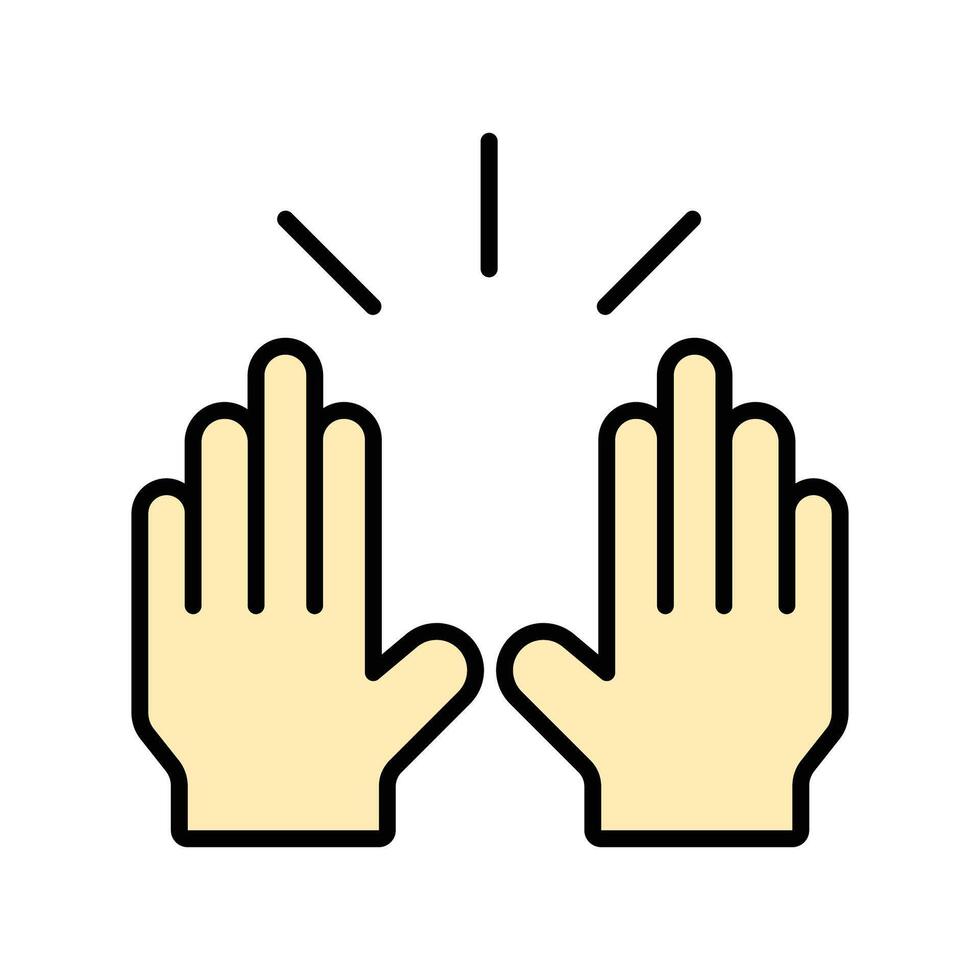 hand icon. lineal color icon vector