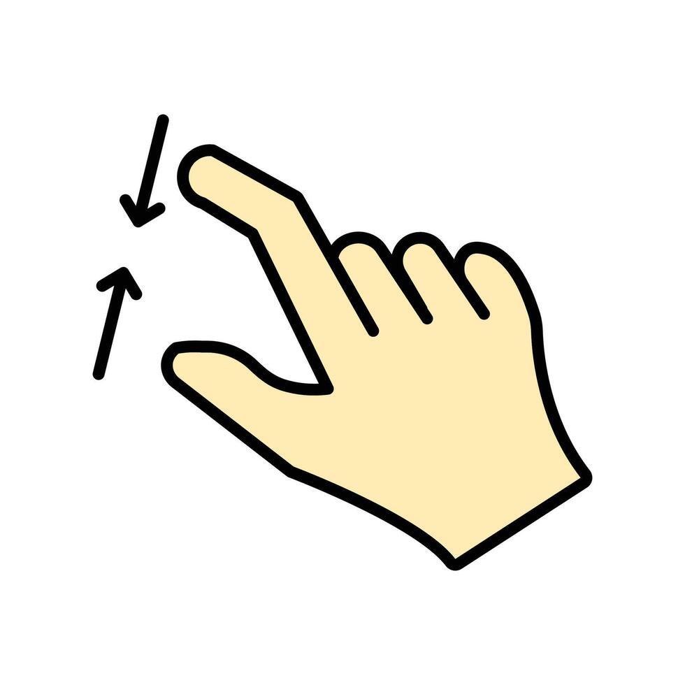 hand icon. lineal color icon vector