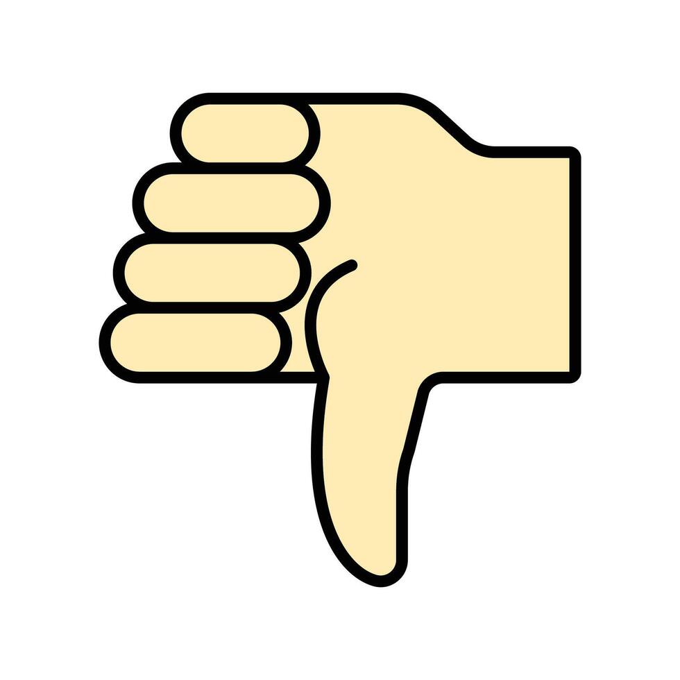 hand icon. lineal color icon vector