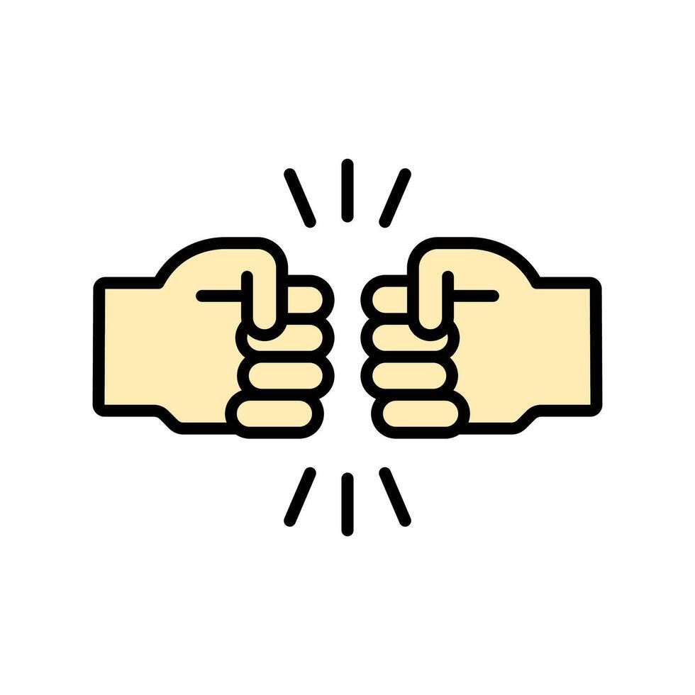 hand icon. lineal color icon vector