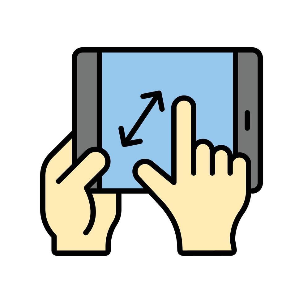 hand icon. lineal color icon vector