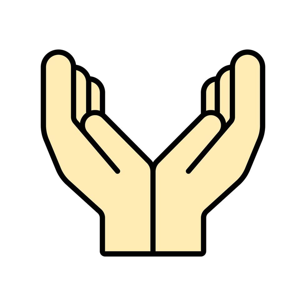 hand icon. lineal color icon vector