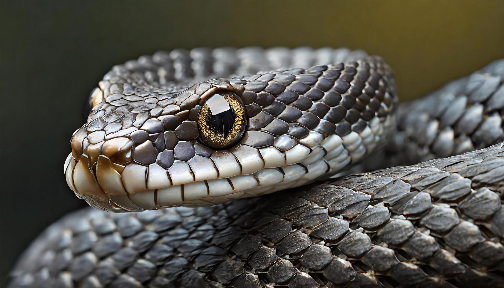 AI generated snake resting on tree branch in forest photo