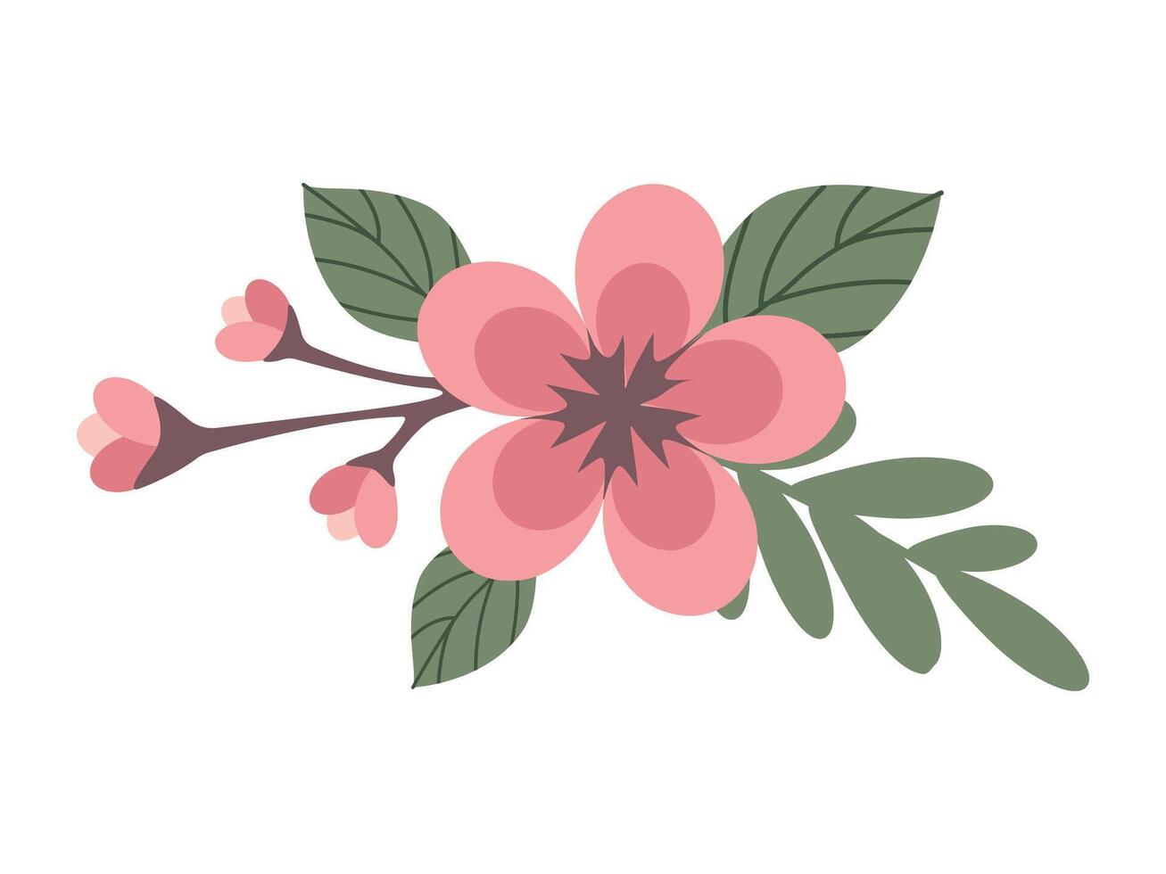 florecer sakura flores rama vector