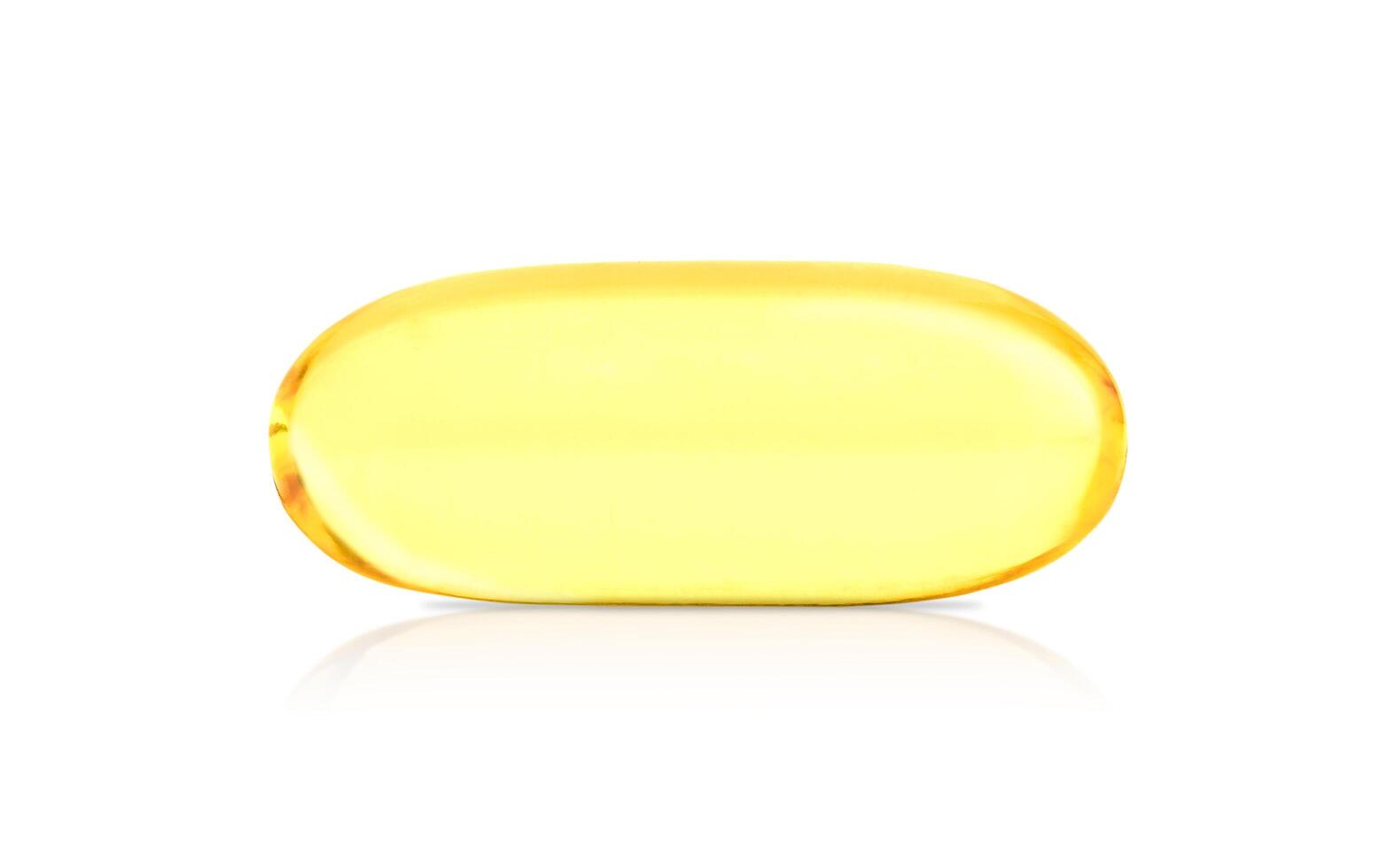 Soft Gel Capsule of Omega 3 Isolated on White Background. photo