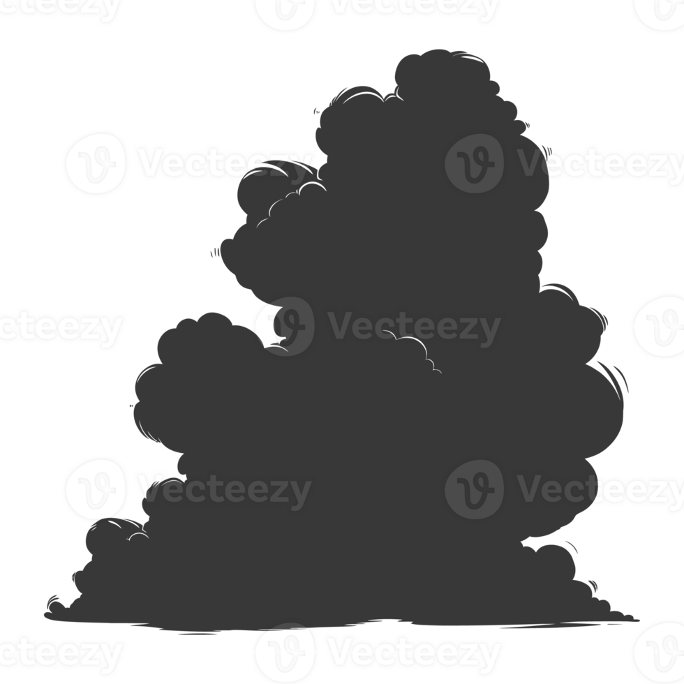 AI generated Silhouette cloud black color only png