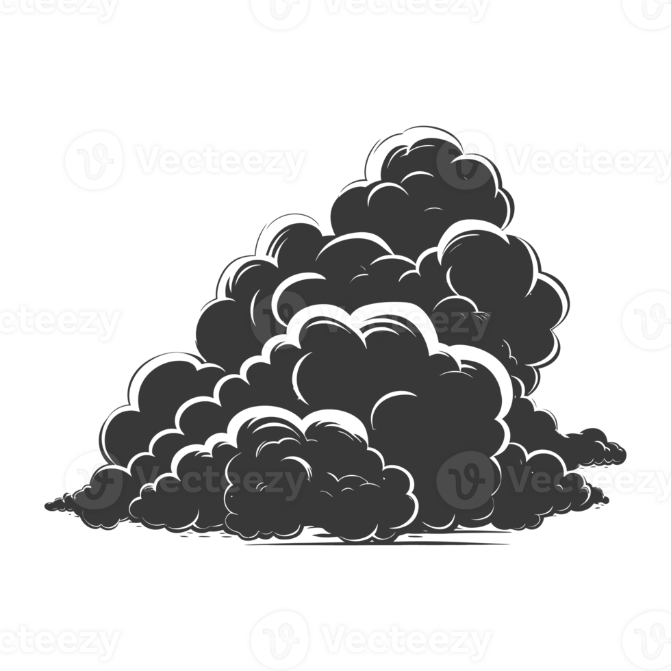 AI generated Silhouette cloud black color only png