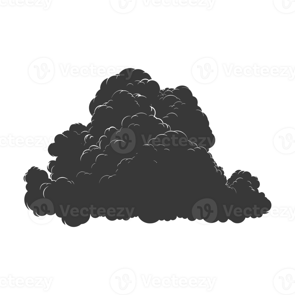 AI generated Silhouette cloud black color only png