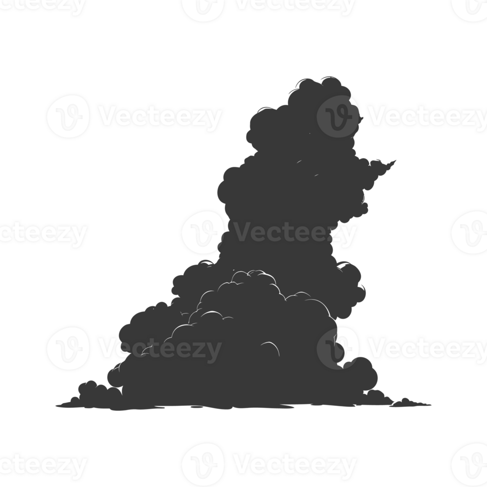 AI generated Silhouette cloud black color only png