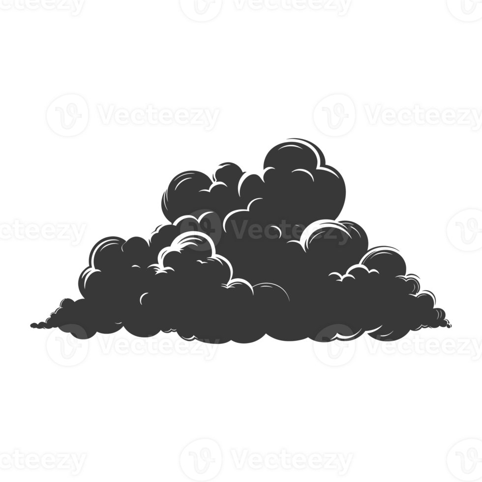 AI generated Silhouette cloud black color only png
