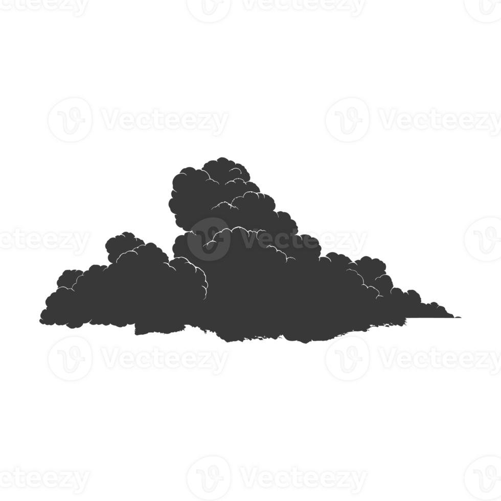 AI generated Silhouette cloud black color only png