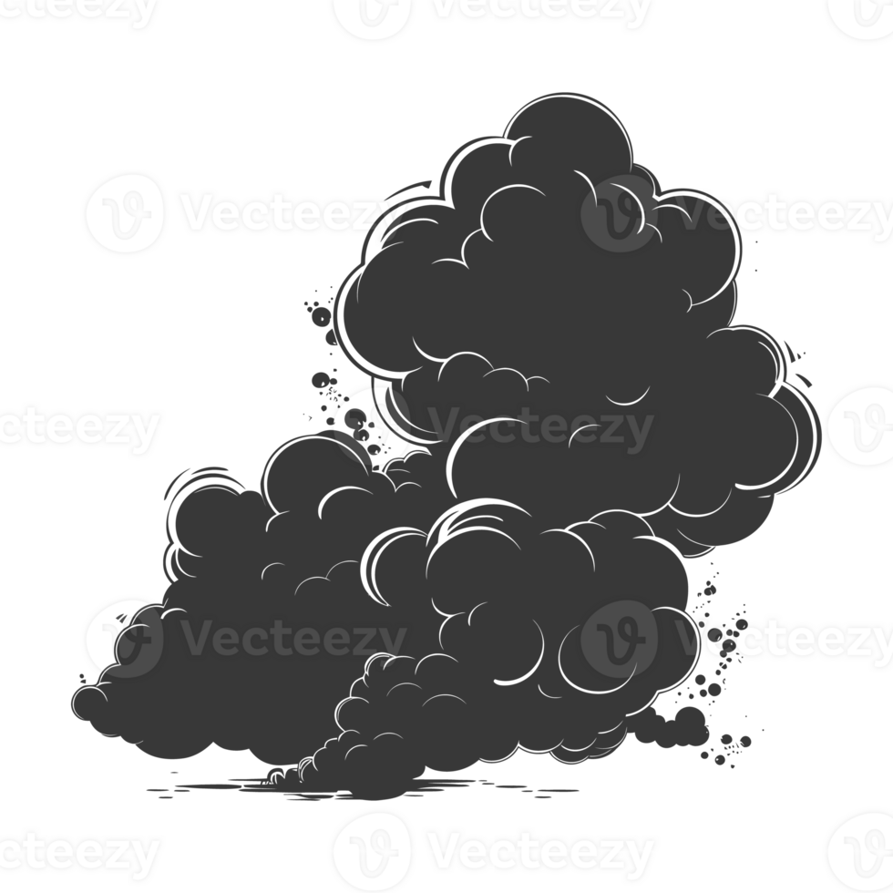AI generated Silhouette cloud black color only png