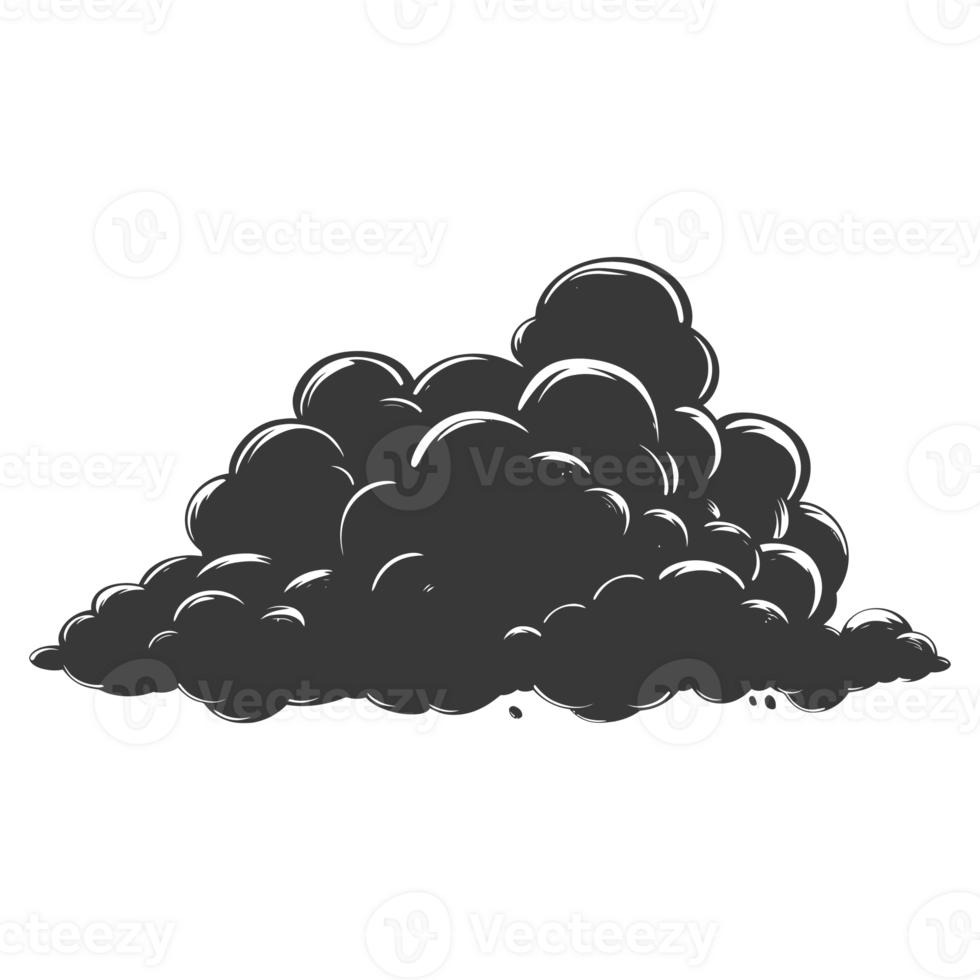 AI generated Silhouette cloud black color only png