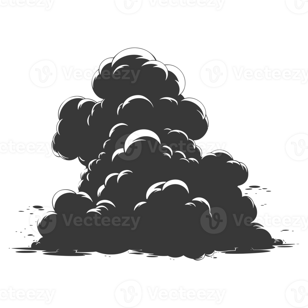 AI generated Silhouette cloud black color only png