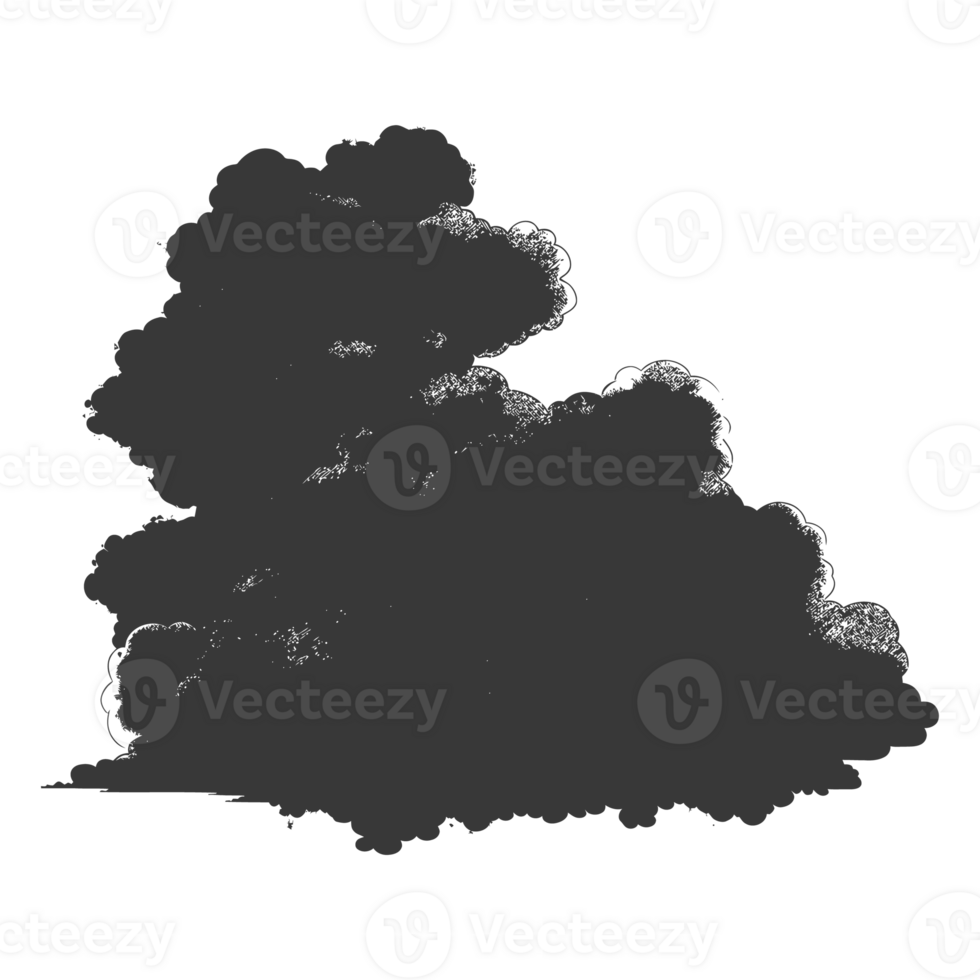 AI generated Silhouette cloud black color only png