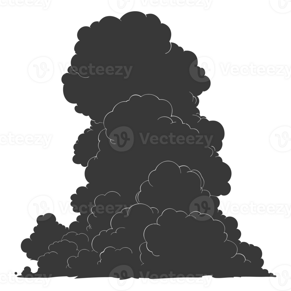 AI generated Silhouette cloud black color only png