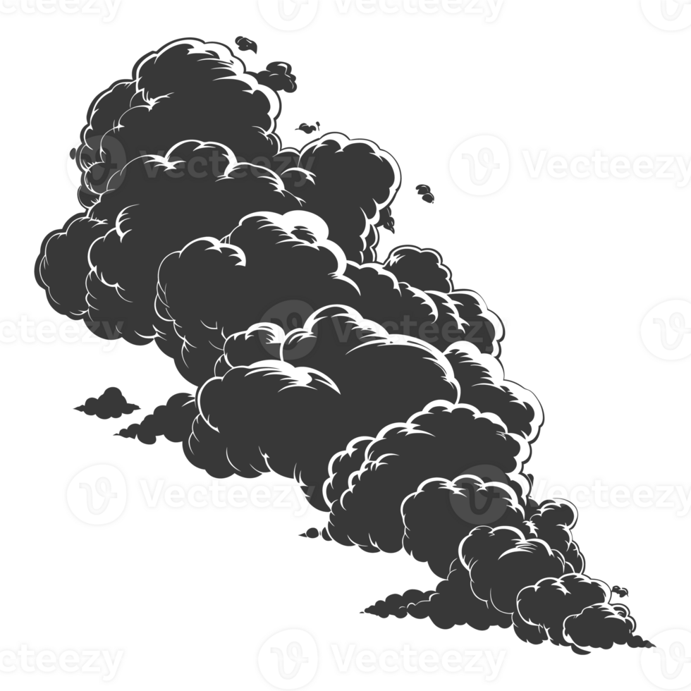 AI generated Silhouette cloud black color only png