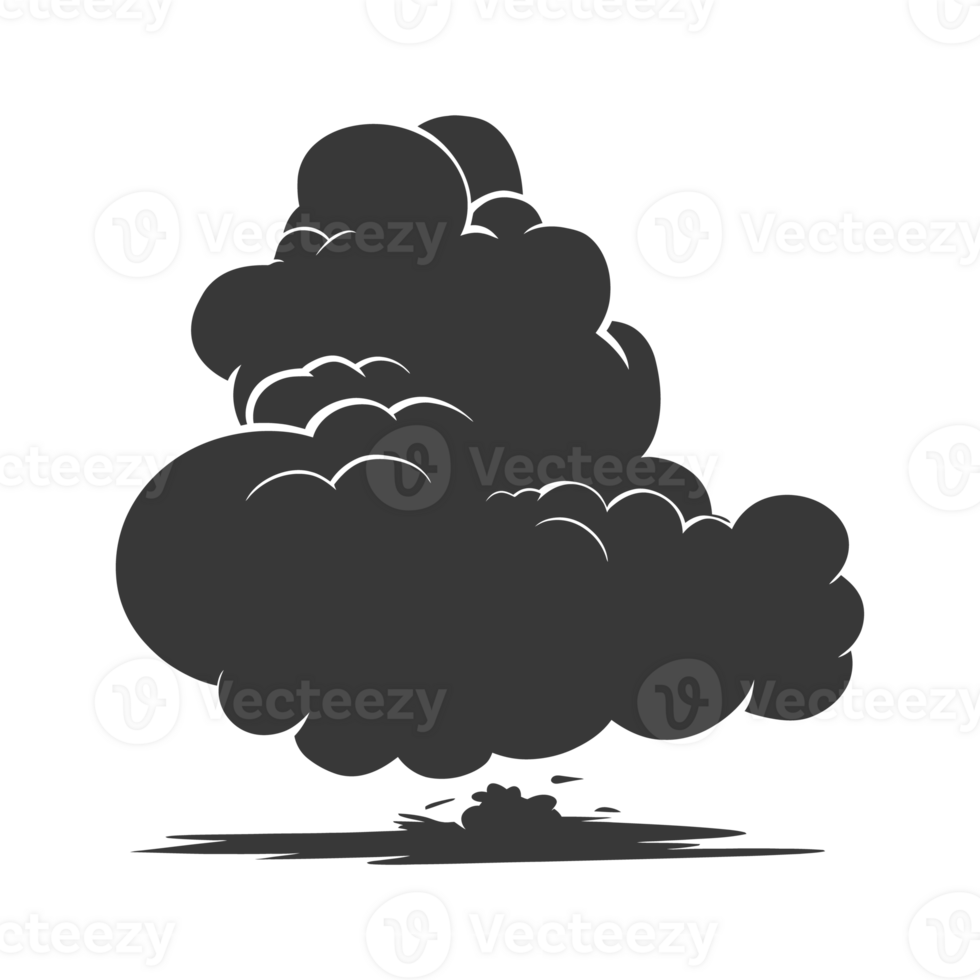 AI generated Silhouette cloud black color only png