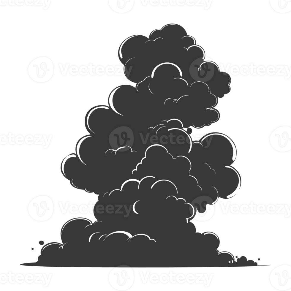 AI generated Silhouette cloud black color only png