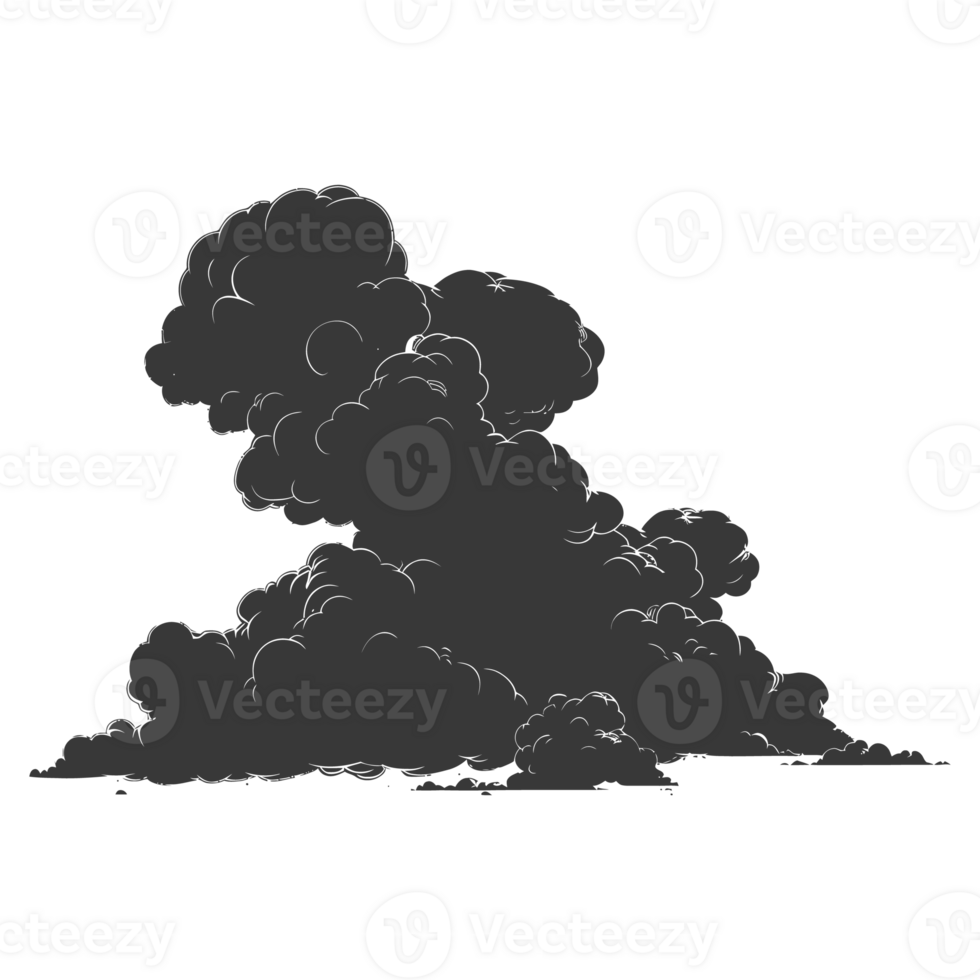 AI generated Silhouette cloud black color only png