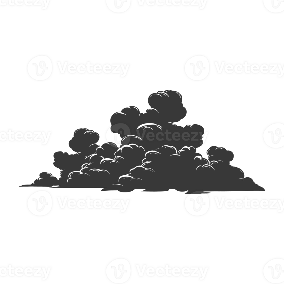 AI generated Silhouette cloud black color only png