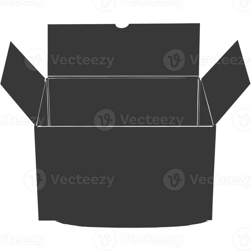 AI generated Silhouette cardboard open black color only png