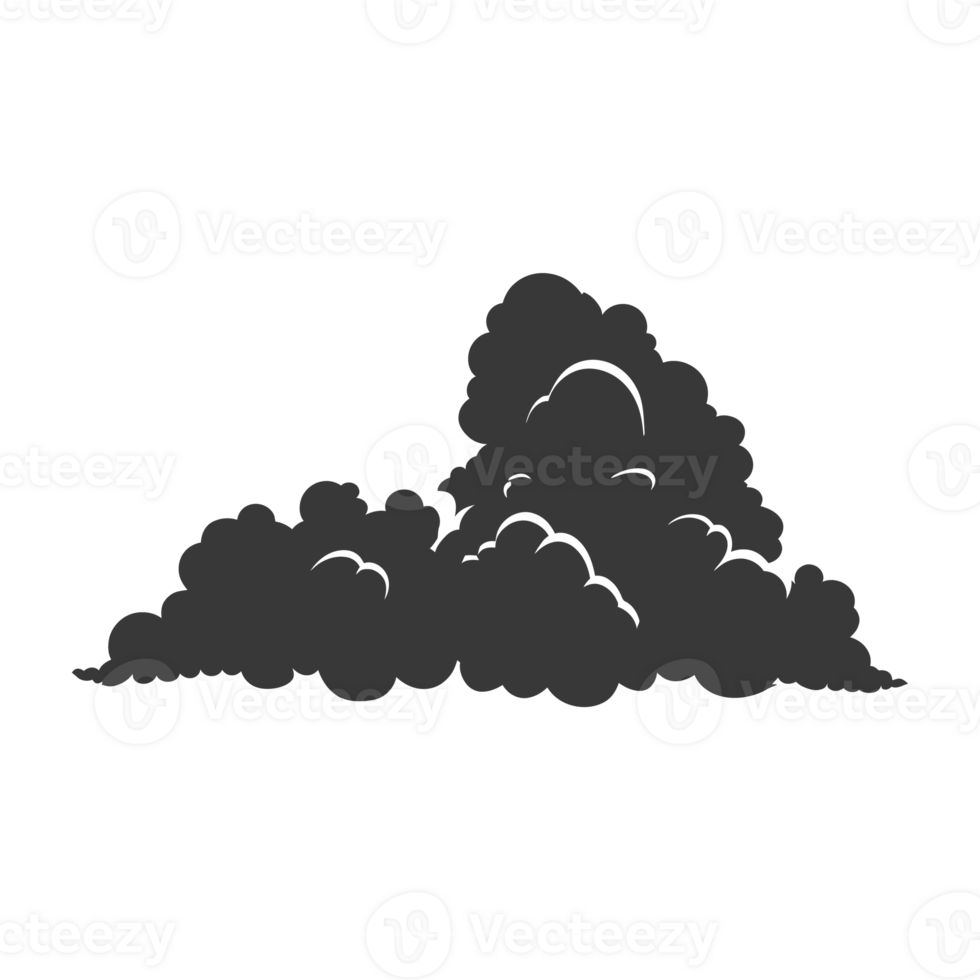 AI generated Silhouette cloud black color only png