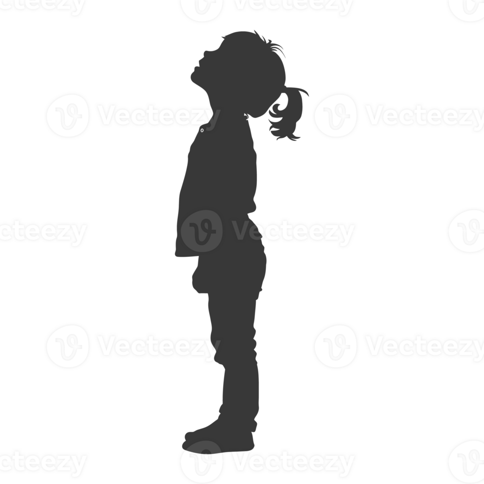 AI generated Silhouette caucasian girl alone black color only png