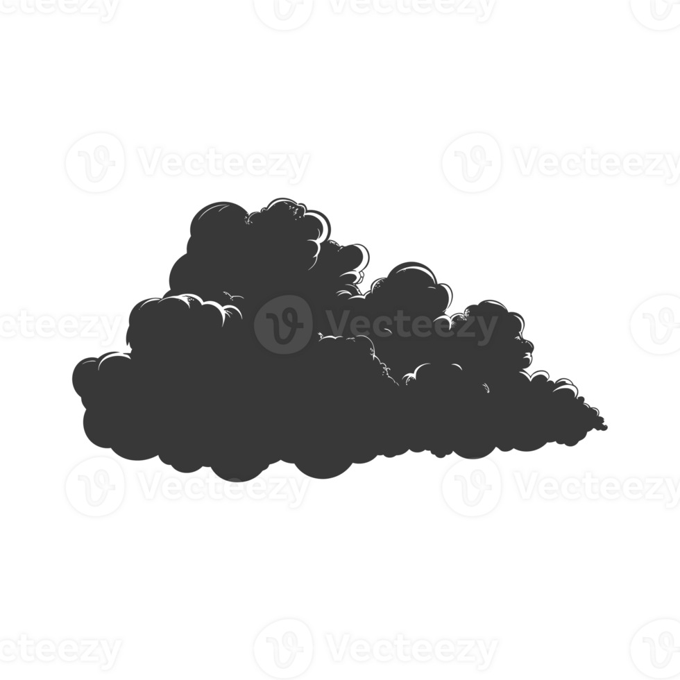 AI generated Silhouette cloud black color only png
