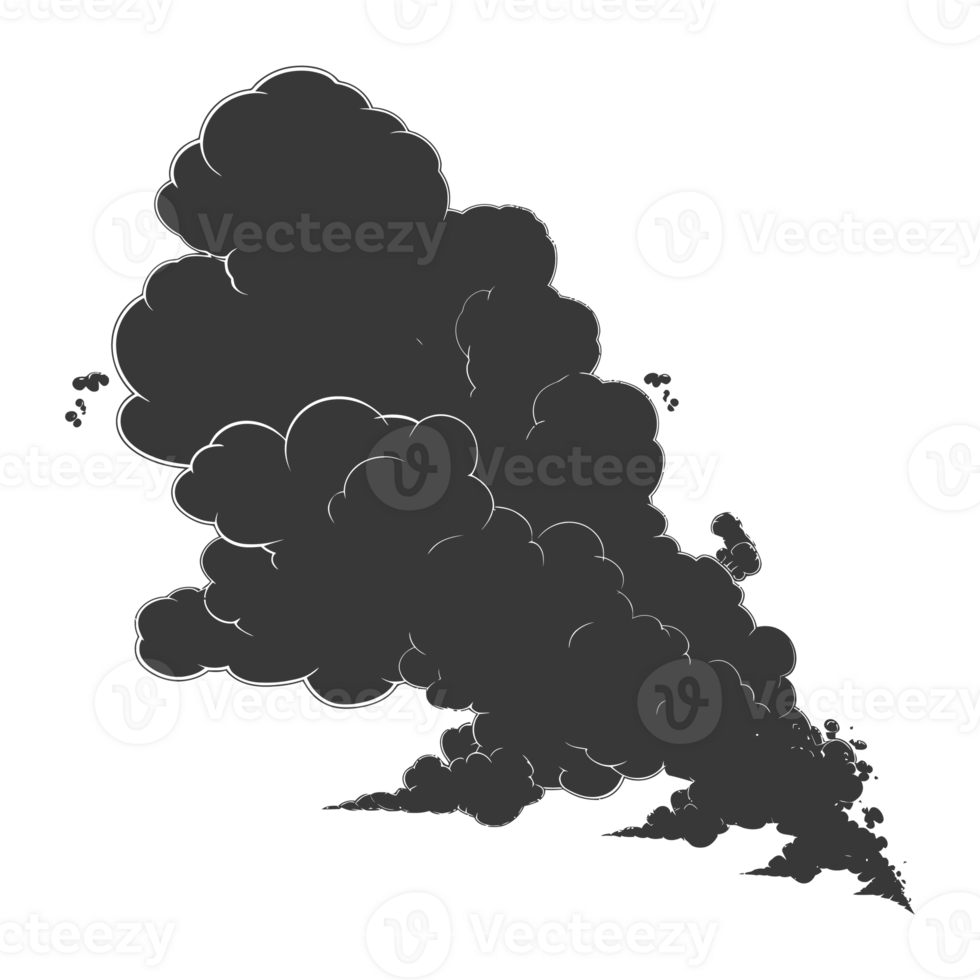 AI generated Silhouette cloud black color only png