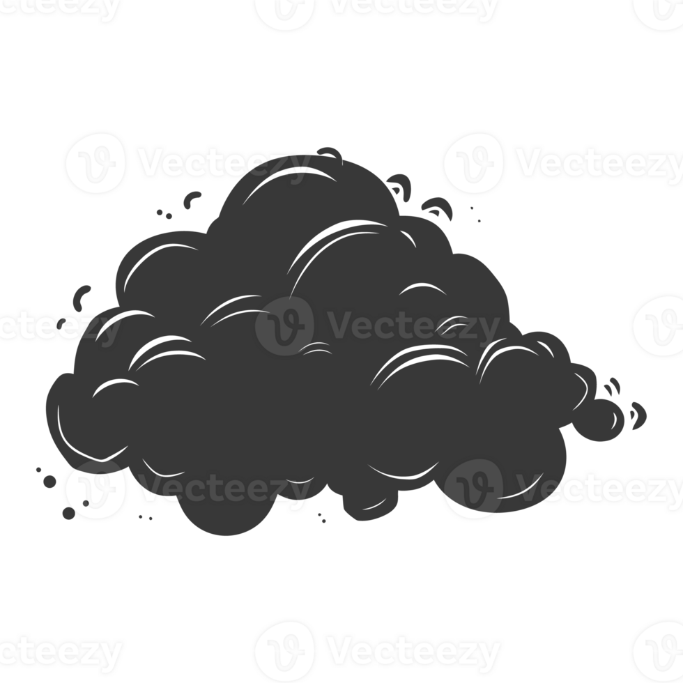 AI generated Silhouette cloud black color only png
