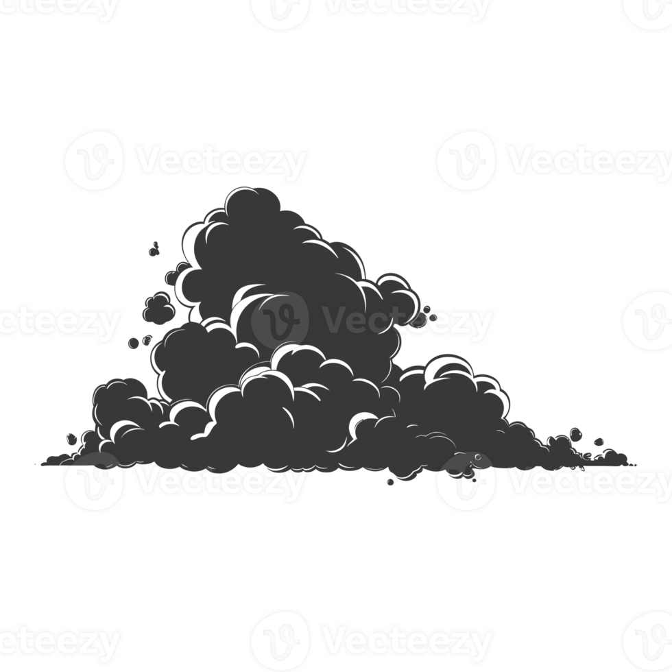 AI generated Silhouette cloud black color only png