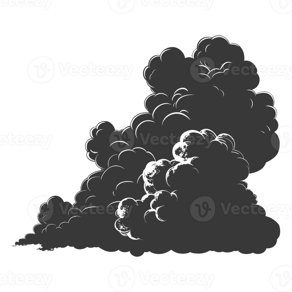 AI generated Silhouette cloud black color only png