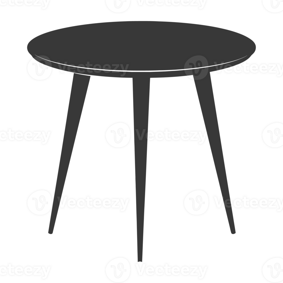 AI generated Silhouette Scandinavian table black color only png