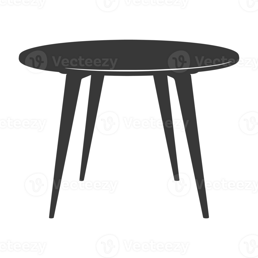 AI generated Silhouette Scandinavian table black color only png