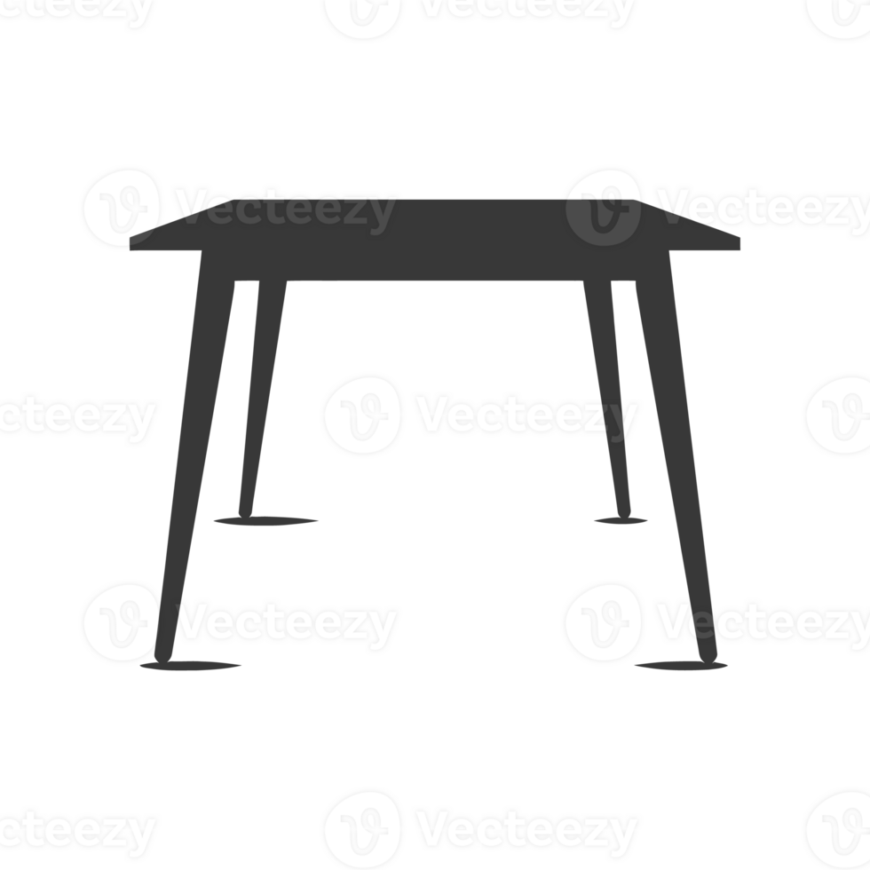 AI generated Silhouette Scandinavian table black color only png
