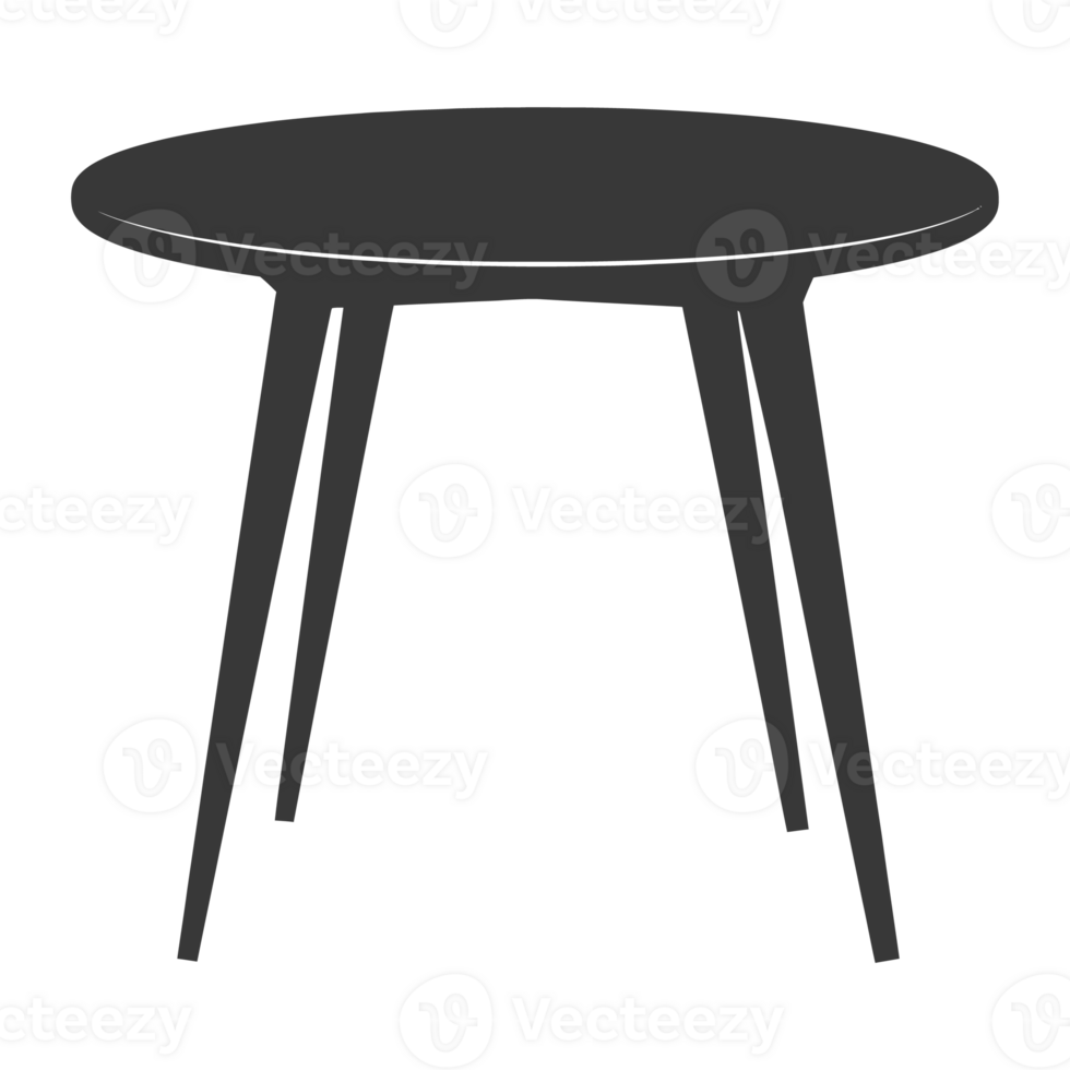AI generated Silhouette Scandinavian table black color only png