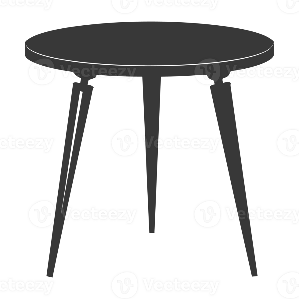 AI generated Silhouette Scandinavian table black color only png