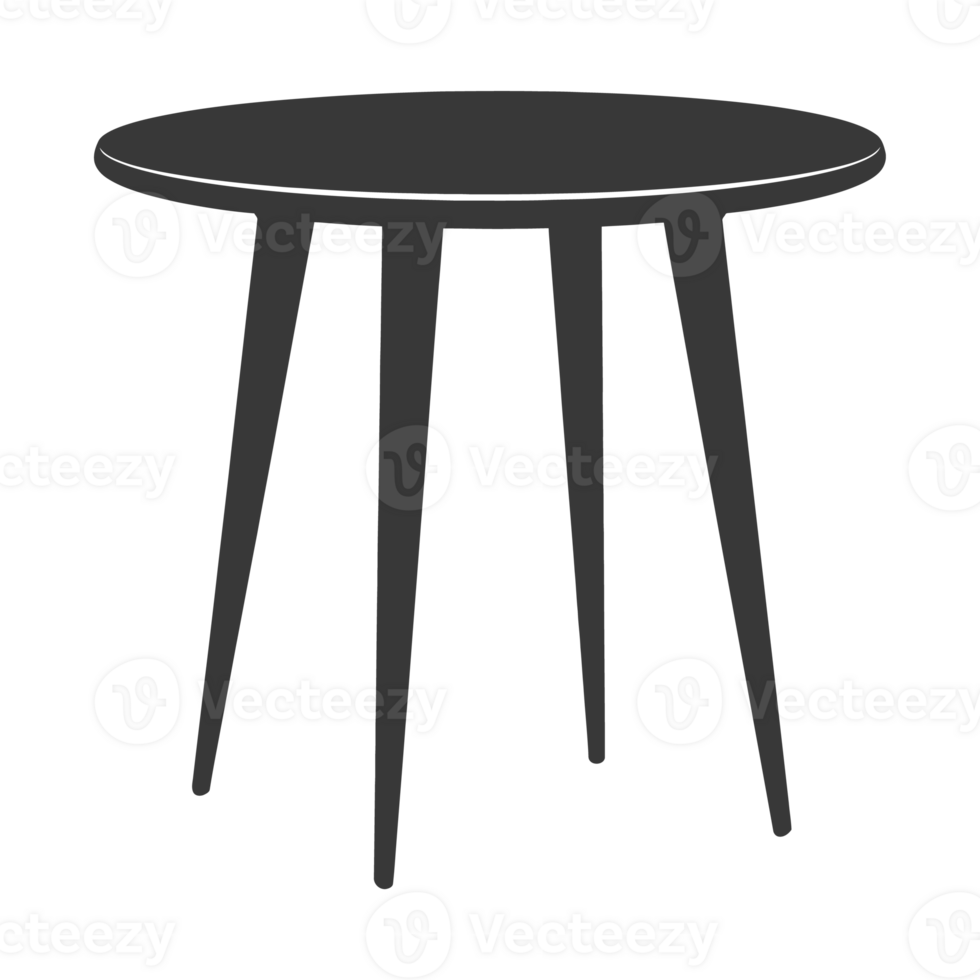 AI generated Silhouette Scandinavian table black color only png