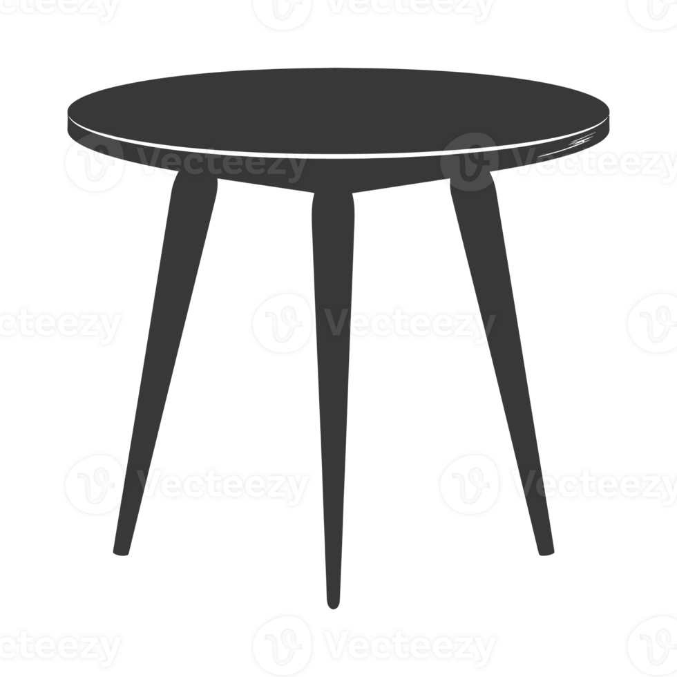 AI generated Silhouette Scandinavian table black color only png