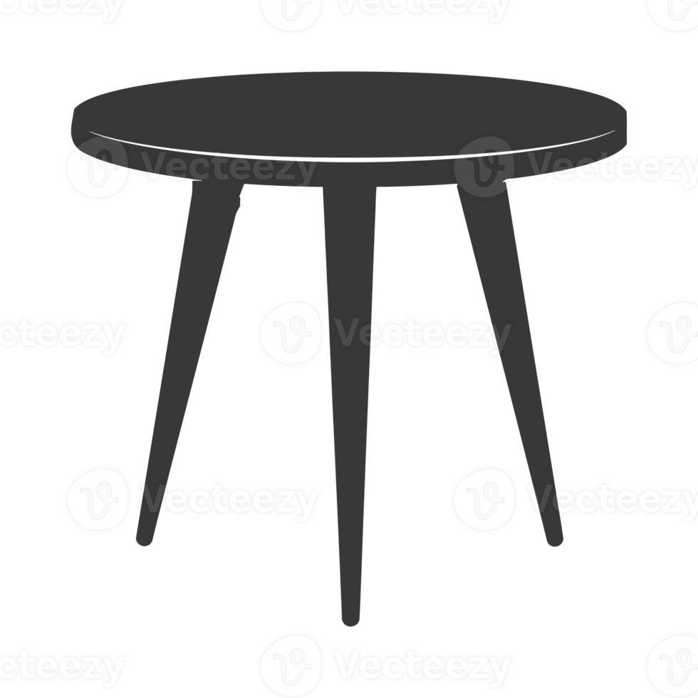 AI generated Silhouette Scandinavian table black color only png