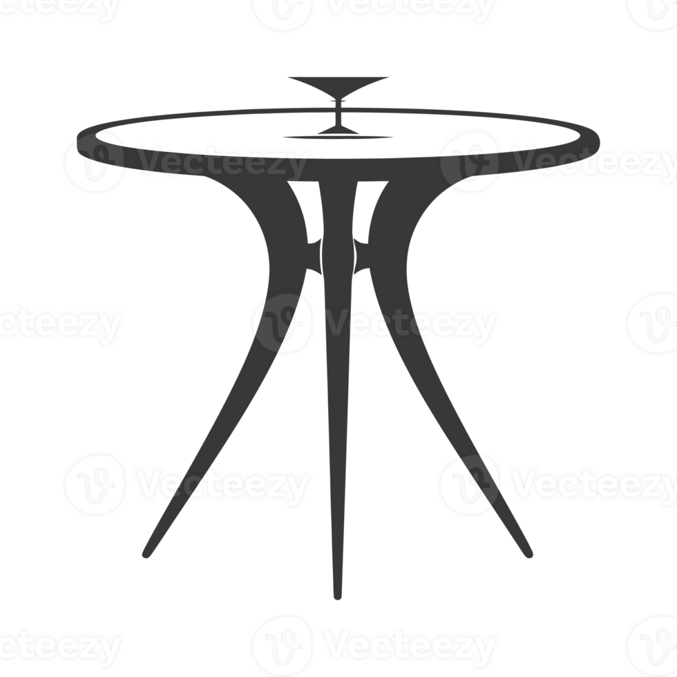 AI generated Silhouette Scandinavian table black color only png