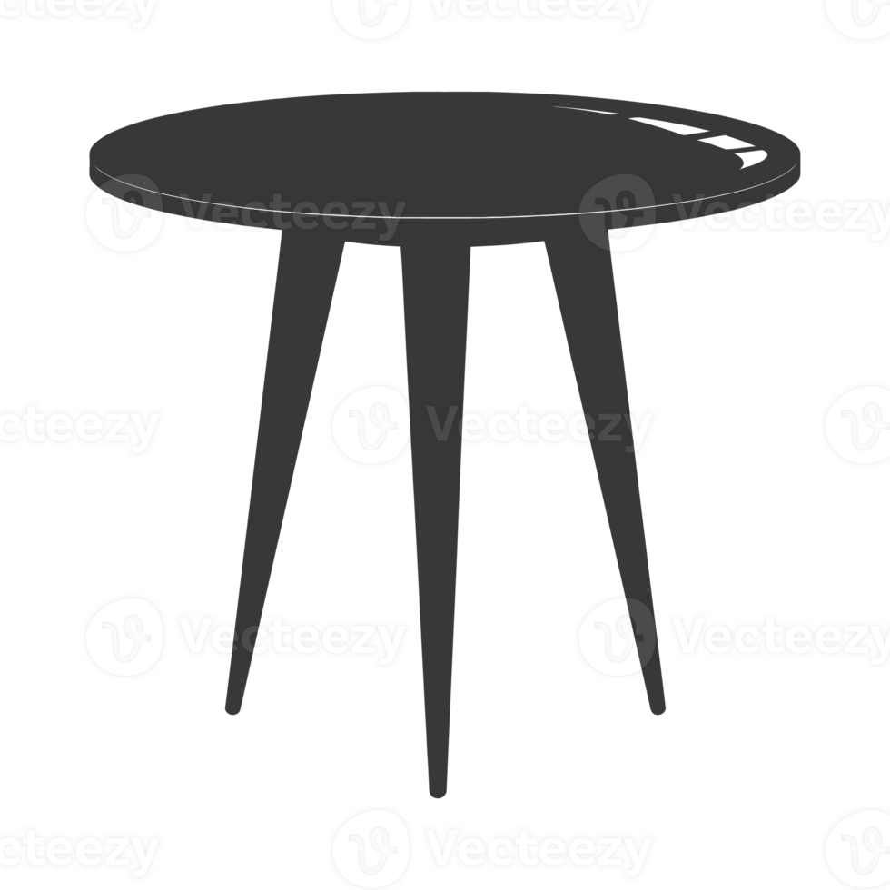 AI generated Silhouette Scandinavian table black color only png