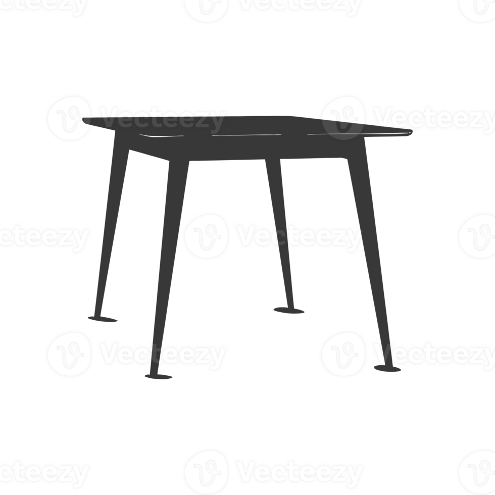 AI generated Silhouette Scandinavian table black color only png