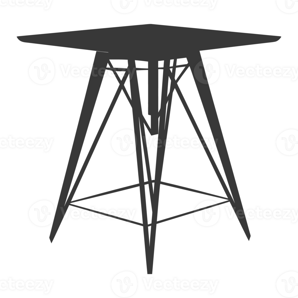 AI generated Silhouette Scandinavian table black color only png