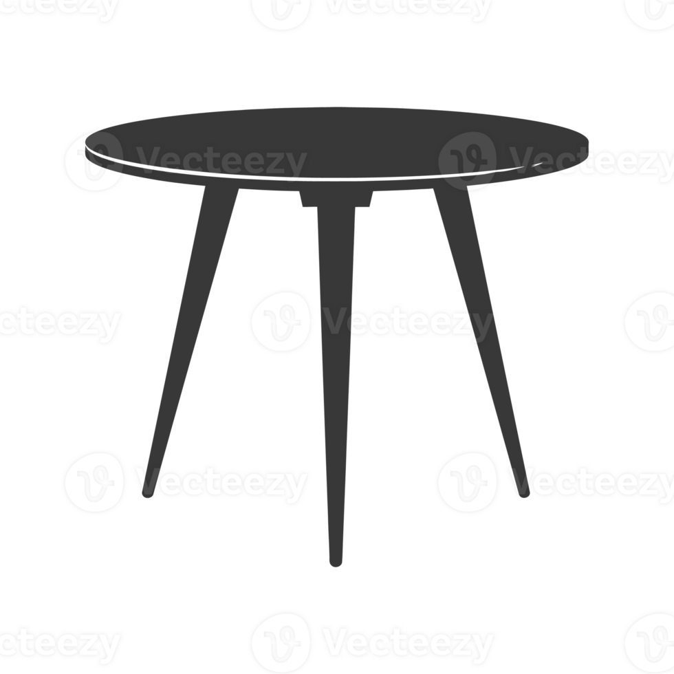 AI generated Silhouette Scandinavian table black color only png