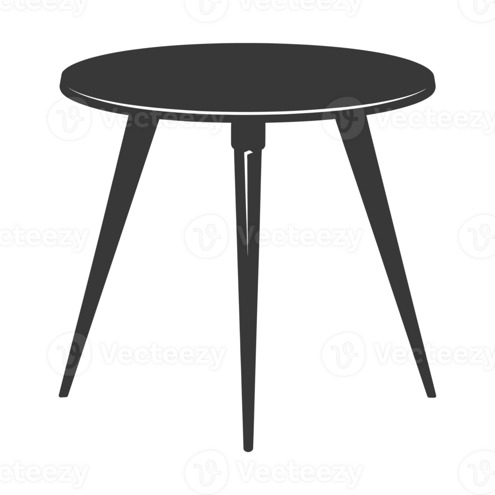 AI generated Silhouette Scandinavian table black color only png