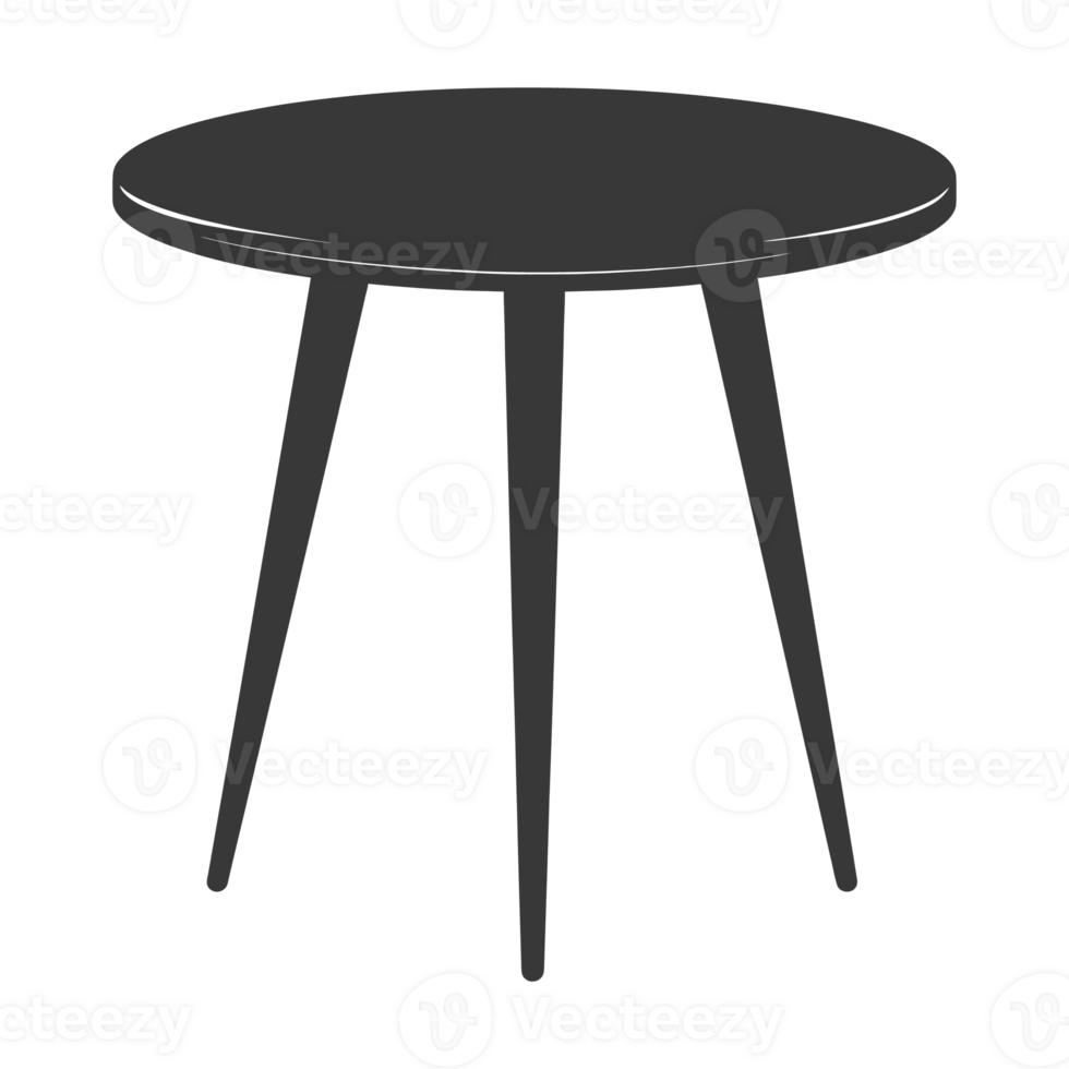 AI generated Silhouette Scandinavian table black color only png